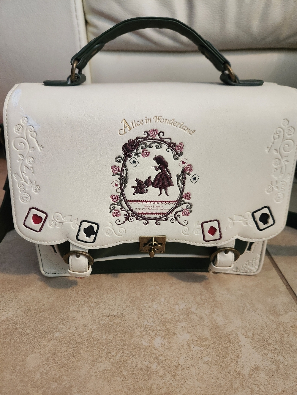 Alice In Wonderland Lolita Messenger Shoulder Bag Weird And Wacky Faux Leather